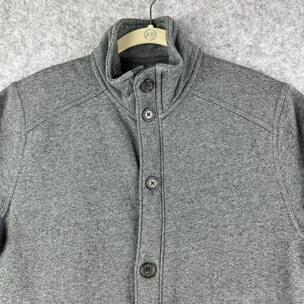 Banana Republic Jacket Men M Gray Fleece St Jaspe Full Zip Casual Modern Button*